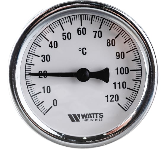 Термометр Watts F+R801 OR биметаллический  63mm, 0-120C, гильза 75 мм 10005809