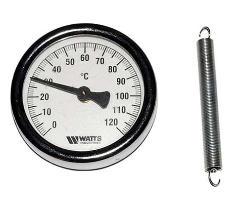 Термометр Watts F+R810 TCM биметаллический, накладной, 80mm, 0-120C 10006505