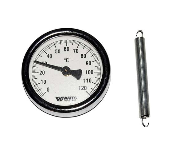 Термометр Watts F+R810 TCM биметаллический, накладной, 80mm, 0-120C 10006505 1