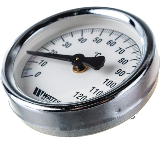 Термометр Watts F+R810 TCM биметаллический, накладной,  63mm, 0-120C 10006504