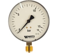 Манометр Watts F+R250 радиальный, 0-16 бар, корпус 100 mm, 1/2" 10008079