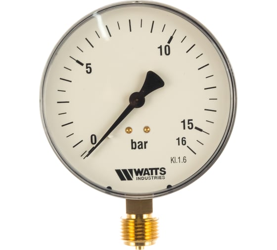 Манометр Watts F+R250 радиальный,  0-16 бар, корпус 100 mm, 1/2" 10008079 1