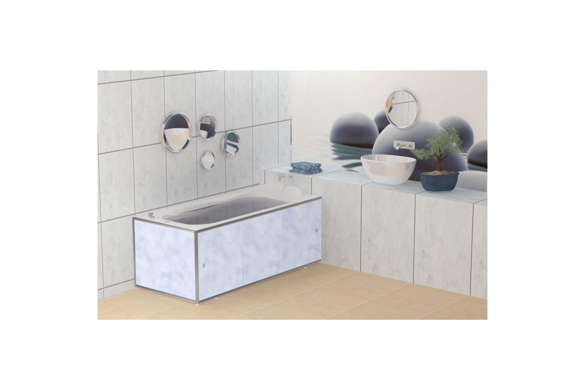 Экран под ванну Метакам Премиум А 1,48 Облака сиреневые ЭПS_003704 ...