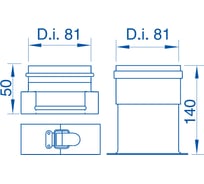 Разводка двухблочная алюминиевая для котлов Baxi 80 мм Conti S080806B