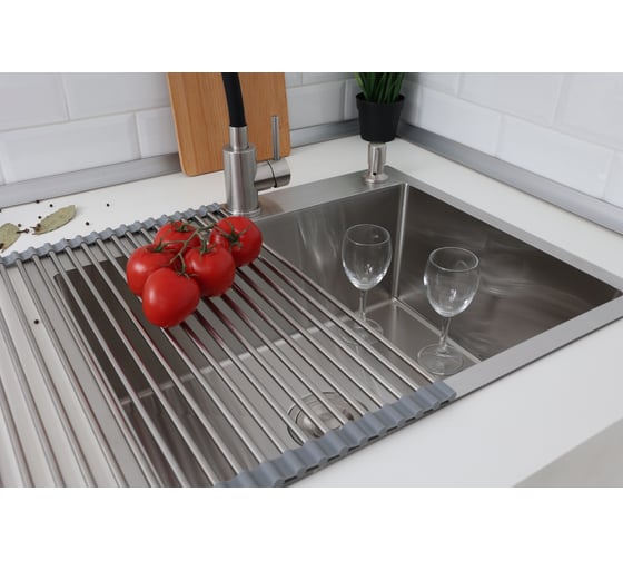 Коврик для сушки посуды (ролл-мат) Alcora гибкий 47x36 см Grey silicone 3046742G