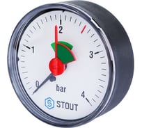 Манометр аксиальный с указанием предела Корпус Dn 63 мм 1/4, 0-4 бар,кл2.5 STOUT SIM-0007-630408 RG008UHJ72SPSE