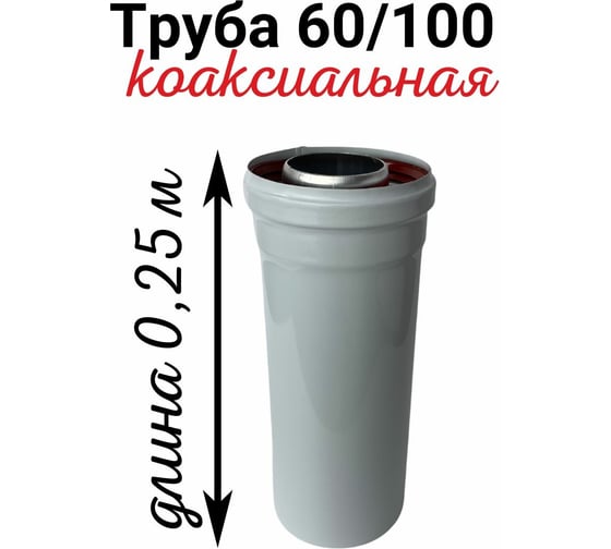 Коаксиальная труба Прок (0.25 м; 60/100 мм) ПР002482