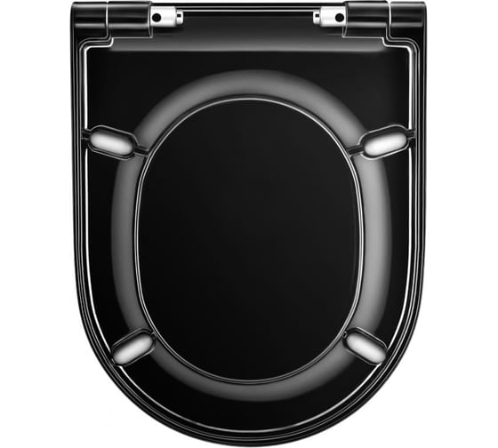 Сидение дюропласт BERGES Geo Black SO микролифт, быстросъемное, металл 015113