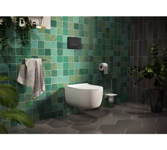 Кнопка для инсталляции BERGES NOVUM S5 Soft Touch черная 040045