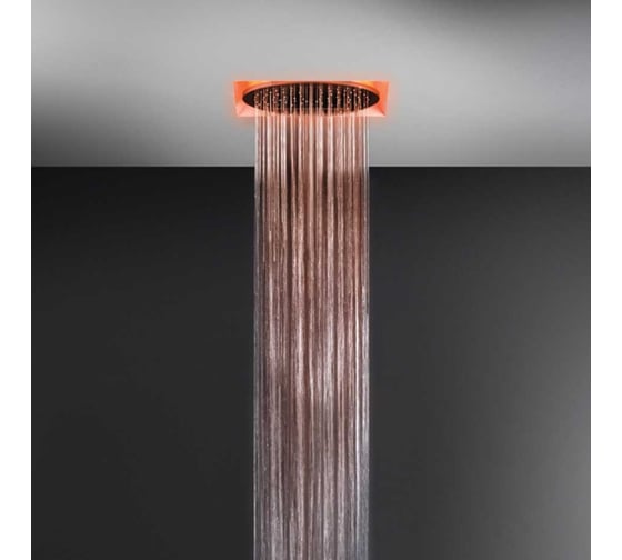 Скрытая часть потолочного верхнего душа Gessi Afilo Ø350 мм, тропический ливень, хромотерапия, в комплекте пульт управления с держателем, цвет White C 57601.279 1