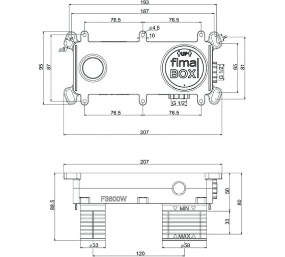 Скрытая часть смесителя для раковины Fima Carlo Frattini F3600W