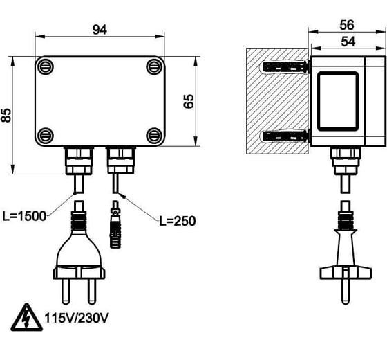 Источник питания от сети для сенсорных смесителей Gessi Sensor Taps цвет хром 44680.031