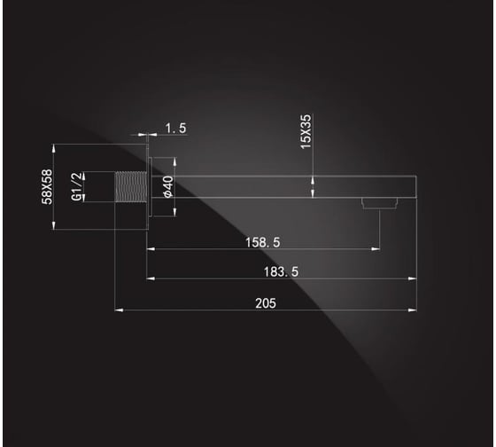 Встраиваемый настенный излив Elghansa  35х15 мм, длина 160 мм SquareLine RS-7W