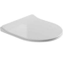 Сиденье Flaminia App 420x370хh25 мм, только для унитазов арт. AP116G, AP39, тонкое, быстросъёмное, с механизмом Soft Close, хром, цвет белый APCW07