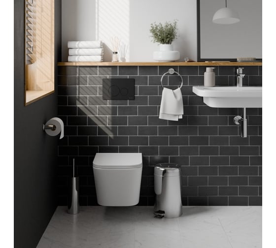 Клавиша смыва Iberica Blanca INOX-O 246x165 мм, черный матовый, нержавеющая сталь IB.B081.002.003