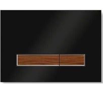 Стеклянная клавиша смыва Lavinia Boho RelFix черный/темное дерево, c антибактериальным покрытием 38050702