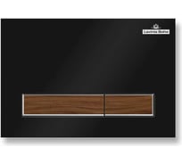 Пластиковая клавиша смыва Lavinia Boho RelFix, цвет матовый черный/темное дерево, c антибактериальным покрытием 38050602