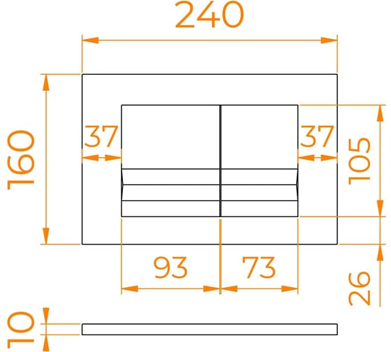 Кнопка слива RGW белый, двойной смыв SWH-05W 68420005-05