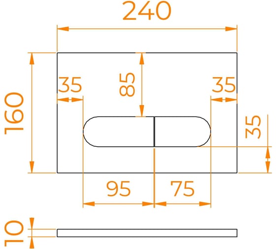 Кнопка слива RGW белый, двойной смыв SWH-06W 68420006-05