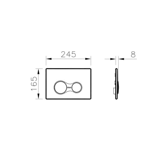Панель смыва VITRA Sirius Хром матовый 740-0485