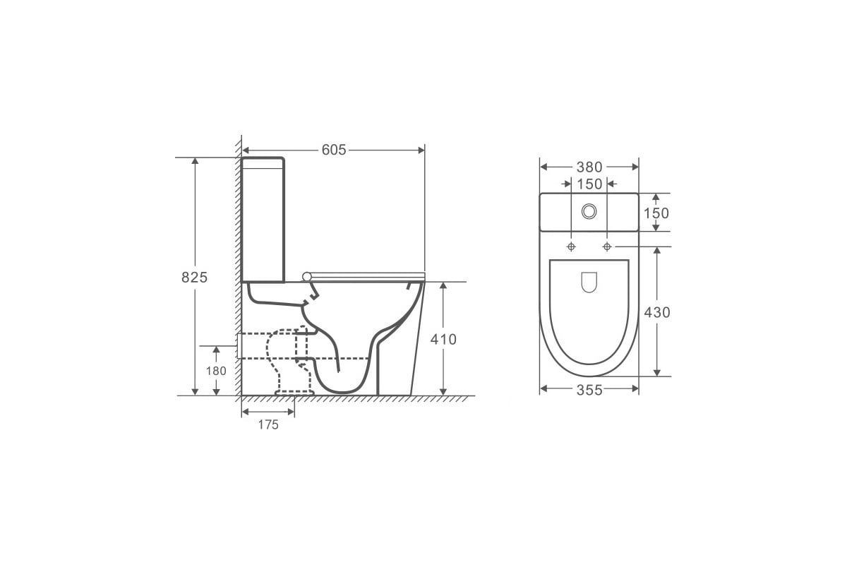 Бачок унитаза-компакта OWL 1975 Vind Cirkel-G двойной слив, 3/6л ...