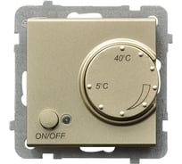 Регулятор золотой с датчиком Sonata для теплого пола Ospel RTP-1R/m/39