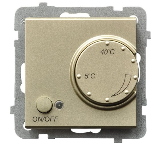 Регулятор золотой с датчиком Sonata для теплого пола Ospel RTP-1R/m/39