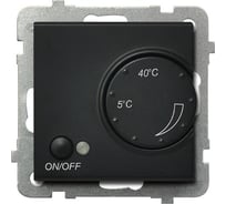 Регулятор черный металлик с датчиком Sonata для теплого пола Ospel RTP-1R/m/33