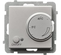 Регулятор серебряный матовый с датчиком Sonata для теплого пола Ospel RTP-1R/m/38