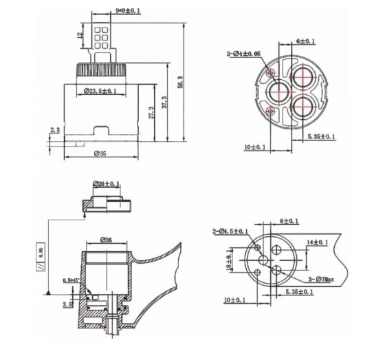 Картридж D35 для смесителя, тип A, AV Engineering AVSSS-085