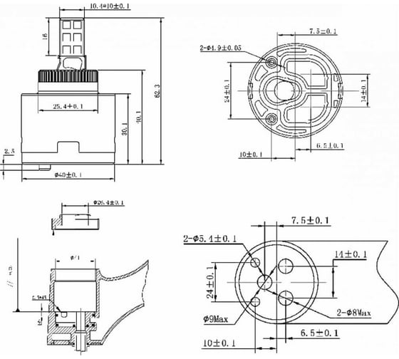 Картридж AV Engineering D40 для смесителя, тип B-S, AVSSS-089S
