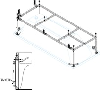 Металлический каркас для акриловой ванны Cezares PLANE-200-90-MF-R