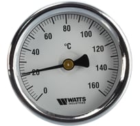 Термометр биметаллический F+R801 OR 63mm 0-160C, гильза 50 мм Watts 10005806