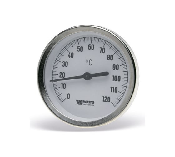 Термометр биметаллический F+R801 OR 63mm 0-160C, гильза 50 мм Watts 10005806