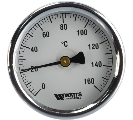 Термометр биметаллический F+R801 OR 63mm 0-160C, гильза 50 мм Watts 10005806 1