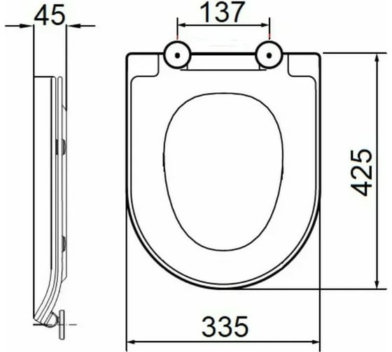 Сиденье с микролифтом из дюропласта Orange ультратонкое, быстросъемное C01-003W