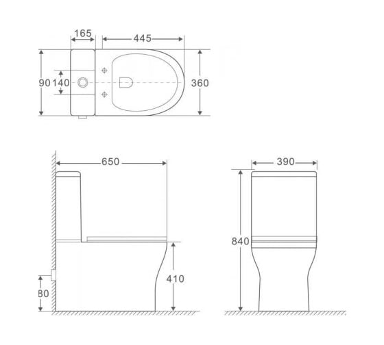 Бачок для напольного унитаза Aquanet Cube-C-1 слив 4.5/3 л, подключение снизу 00210760