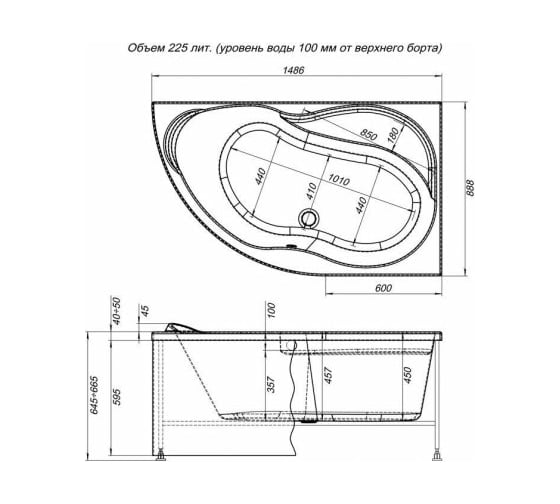 Фронтальная панель Aquanet GRACIOSA R 150 00175949