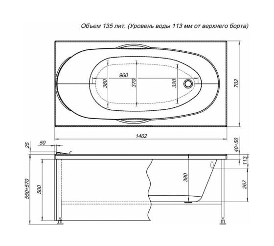 Фронтальная панель Aquanet DALI 140 00239548