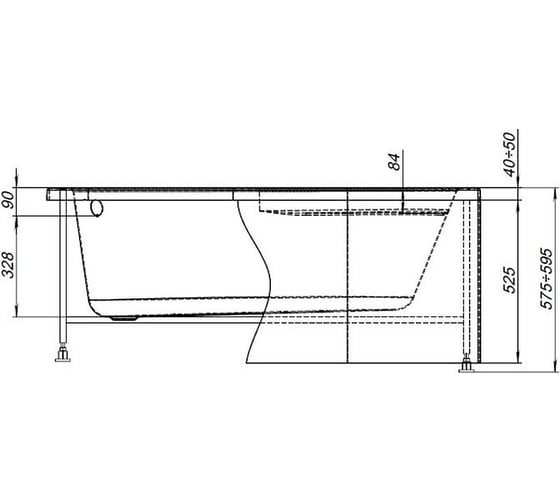 Каркас сварной для ванны Aquanet MIA 140x80 L/R 00246497
