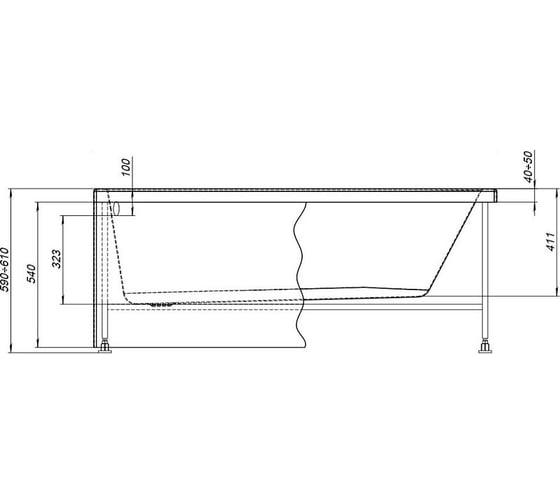 Каркас сварной для ванны Aquanet LIGHT 150х70 00242147
