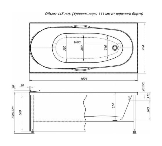Фронтальная панель Aquanet DALI 150 00239389