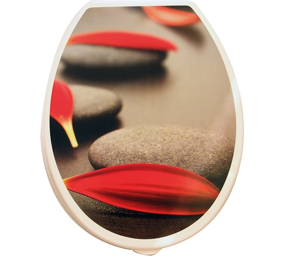 Сиденье для унитаза Мультипласт Групп с рисунком Лепестки MPG021544/960904 1