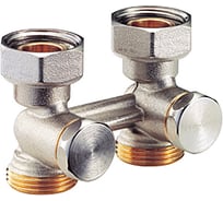 Узел нижнего подключения Giacomini R387 Ду 20, Ру10, 3/4ЕКx3/4ЕК, прямой R387X002 022-0586