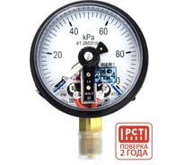 Манометр электроконтактный ПО Физтех, АО ДМ2010ф исп V 0-100 кПа кт.1,5 d.100 IP40 M20х1,5 РШ 4687205178183