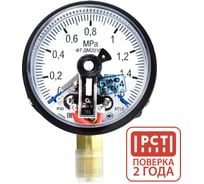 Манометр электроконтактный ПО Физтех, АО ДМ2010ф исп V 0-1,6 МПа кт.1,5 d.100 IP40 M20х1,5 РШ 4687205178176
