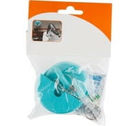 Пробка для ванн СИМТЕК бирюзовая с металлической цепочкой 5-0058