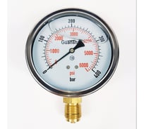 Манометр виброустойчивый АРКАИМ YN100Z на 400 бар, 100 мм, G 1/2" радиальный, глицериновый YN100ZR400D100G12