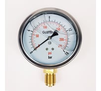 Манометр виброустойчивый АРКАИМ YN100Z на 16 бар, 100 мм, G 1/2" радиальный, глицериновый YN100ZR16D100G12