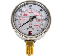 Манометр гидравлический виброустойчивый АРКАИМ WKP1007 на 600 бар, 63 мм, G 1/4" радиальный, глицериновый WKP1007R600D63G14